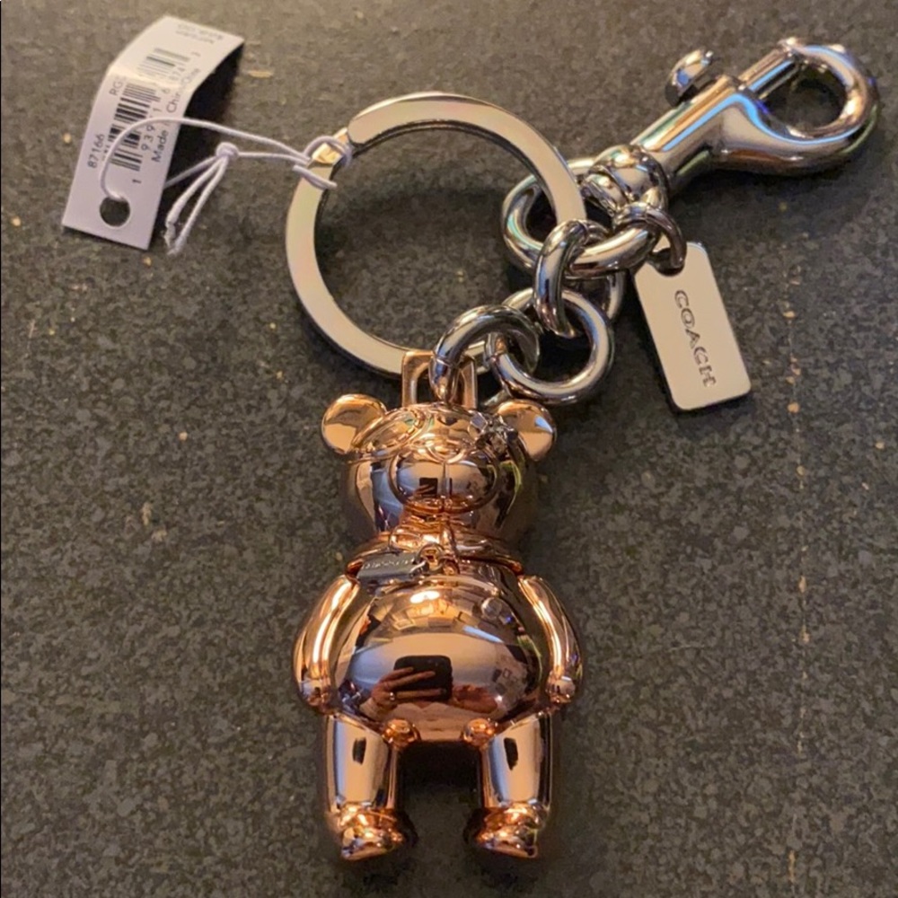 NEW COACH 3d bear bag charm rose gold - Picture 6 of 10